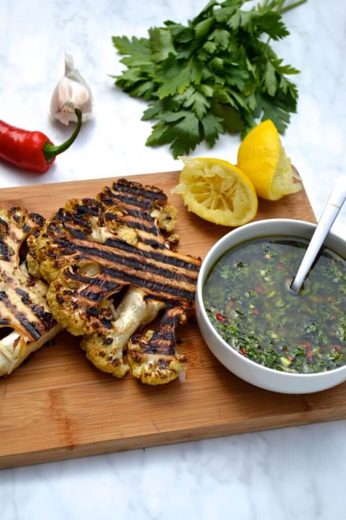 BBQ Cauliflower Steak with Chimichurri