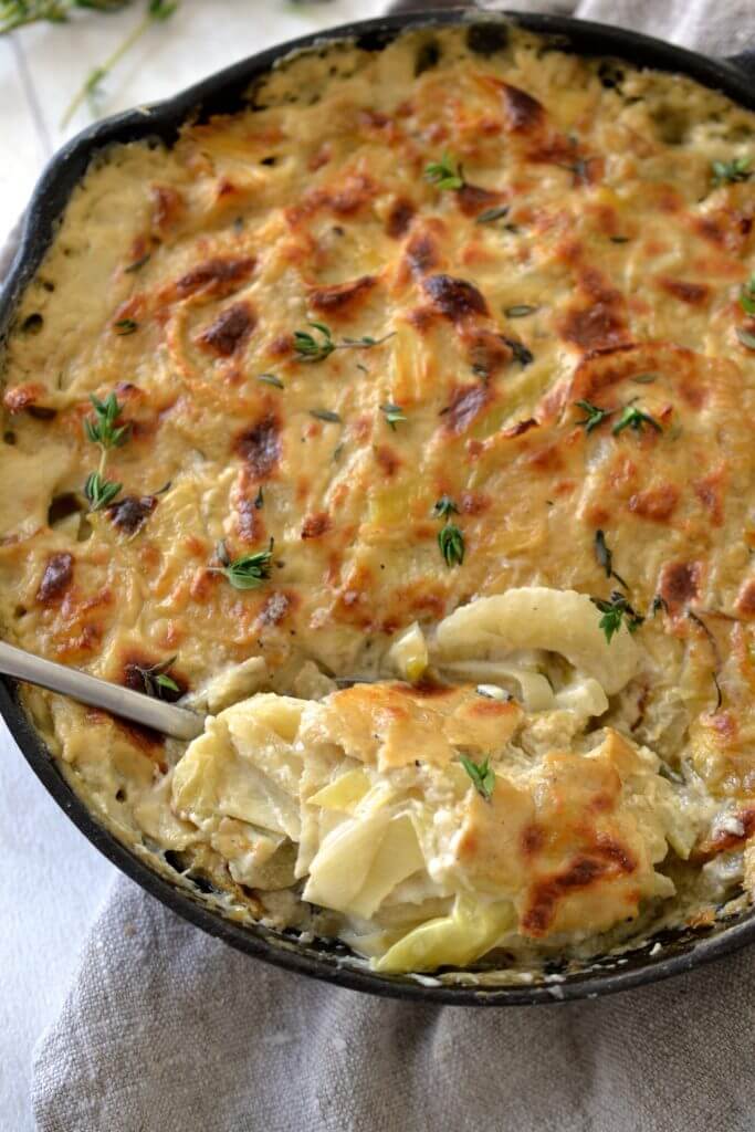 Caramelized Leek, Fennel & Onion Gratin | Every Last Bite Caramelized Leek, Fennel & Onion Gratin
