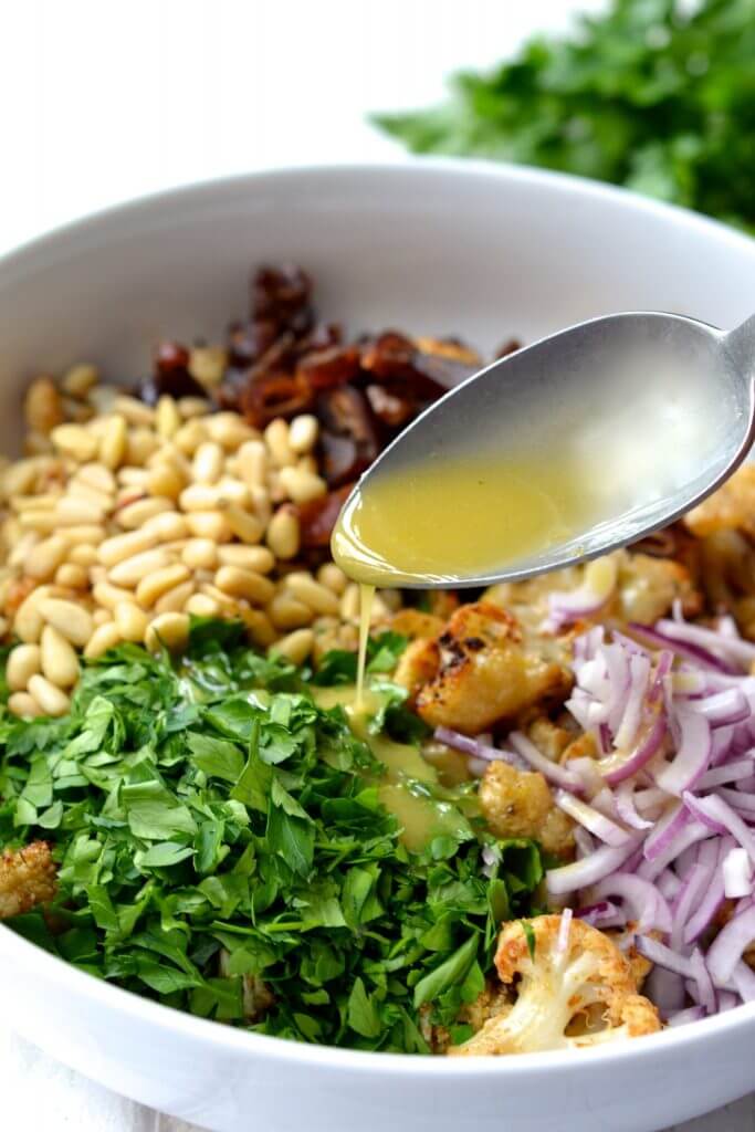 Roasted Cauliflower, Date, Red Onion & Parsley Salad | Every Last Bite Roasted Cauliflower, Date, Red Onion & Parsley Salad
