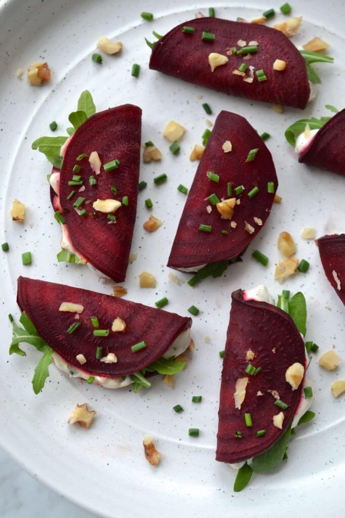 Vegan Beet & “Goat Cheese” Bites