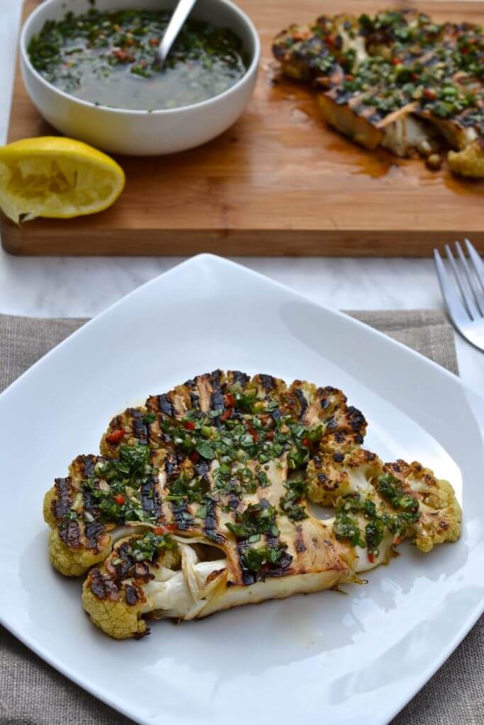 BBQ Cauliflower Steak with Chimichurri