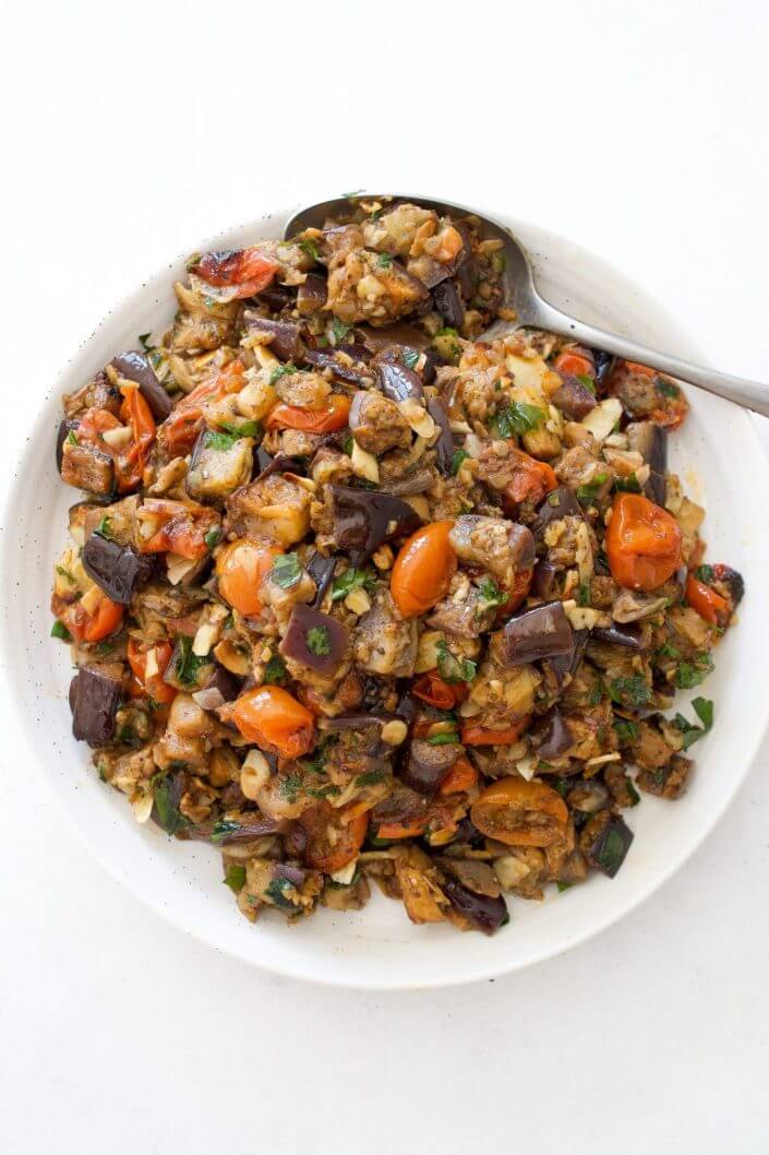 Middle Eastern Roasted Eggplant Salad | Every Last Bite Middle Eastern Roasted Eggplant Salad