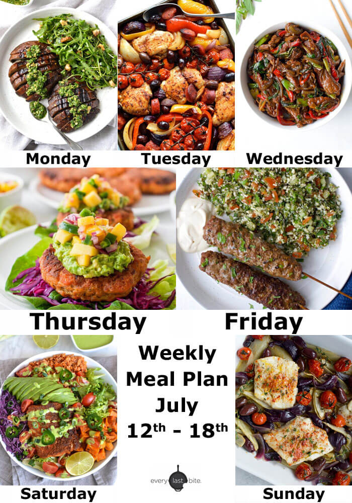 Weekly Meal Plan: July 12th - July 18th