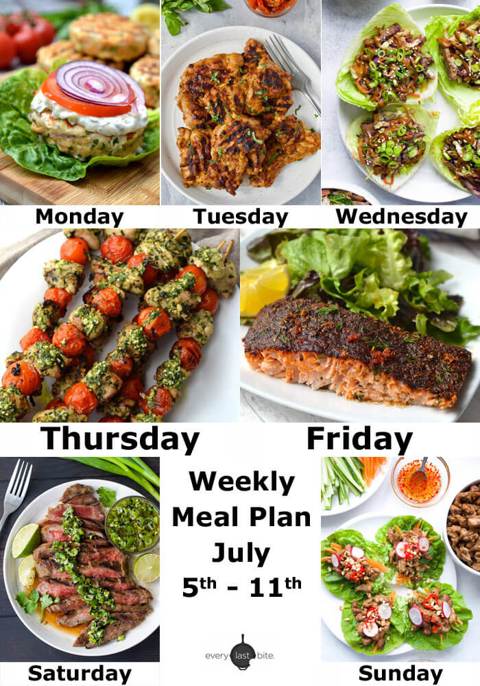 Weekly Meal Plan: July 5th - July 11th