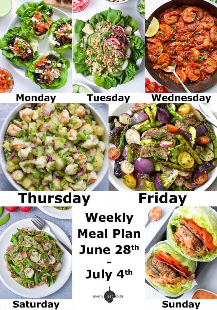 Weekly Meal Plan: June 28th - July 4th