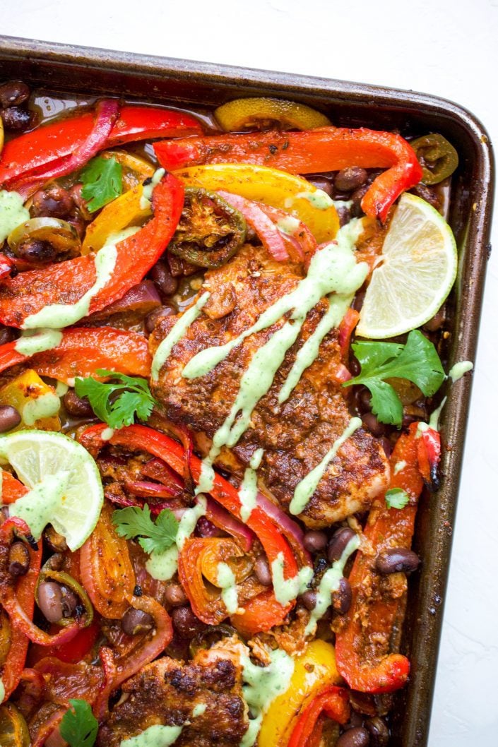 Sheet Pan Mexican Chicken | Every Last Bite Sheet Pan Chicken Fajitas