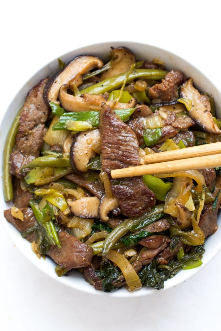 Beef & Shiitake Mushroom Stir Fry | Every Last Bite Beef & Shiitake Mushroom Stir Fry