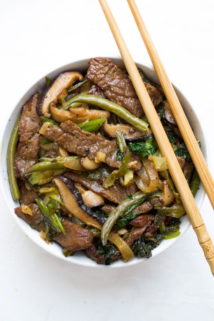 Beef & Shiitake Mushroom Stir Fry | Every Last Bite Beef & Shiitake Mushroom Stir Fry