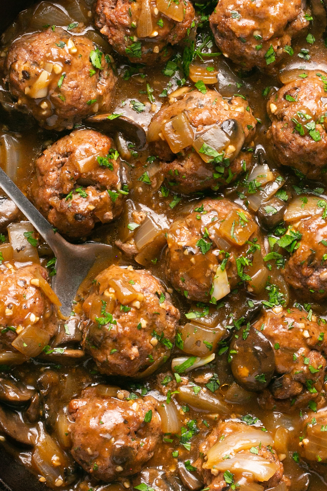Salisbury Steak Meatballs (With A Rich Mushroom Gravy)