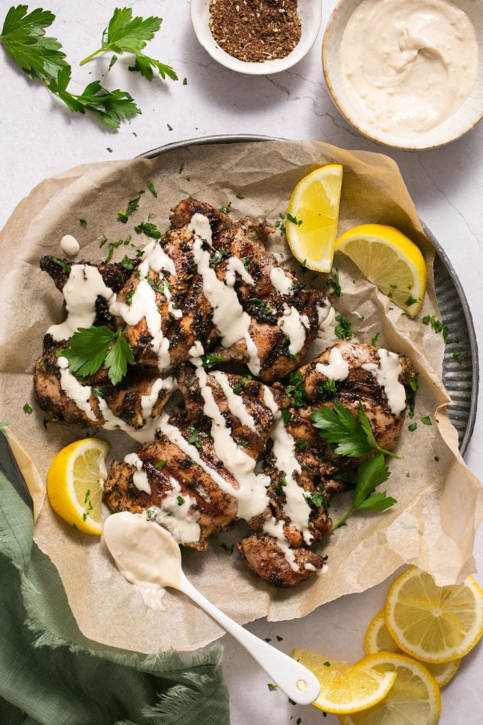 Za'atar Chicken with Tahini Lemon Sauce | Every Last Bite Za'atar Chicken with Tahini Lemon Sauce