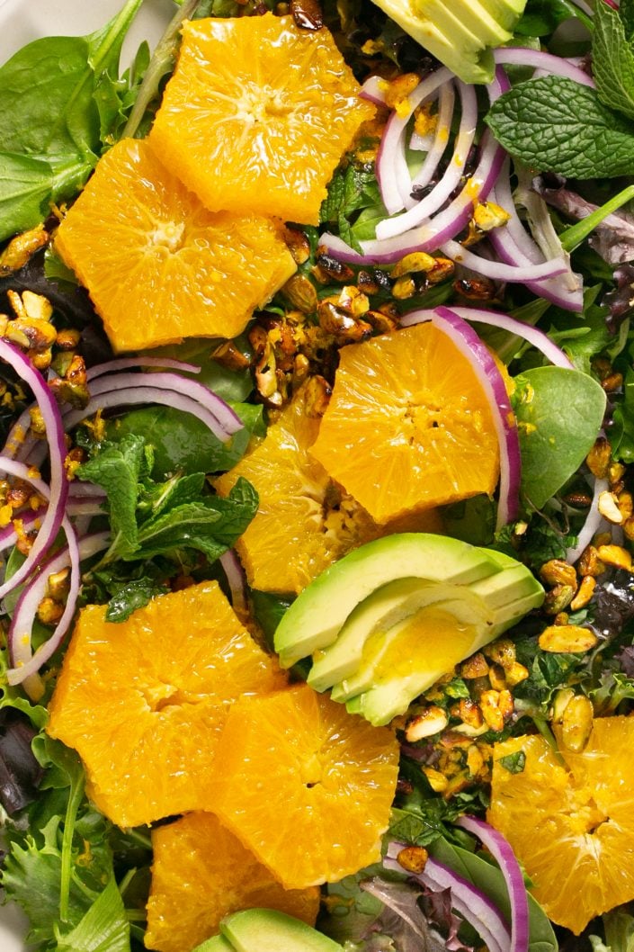 Orange, Avocado & Candied Pistachio Salad | Every Last Bite Orange, Avocado & Candied Pistachio Salad