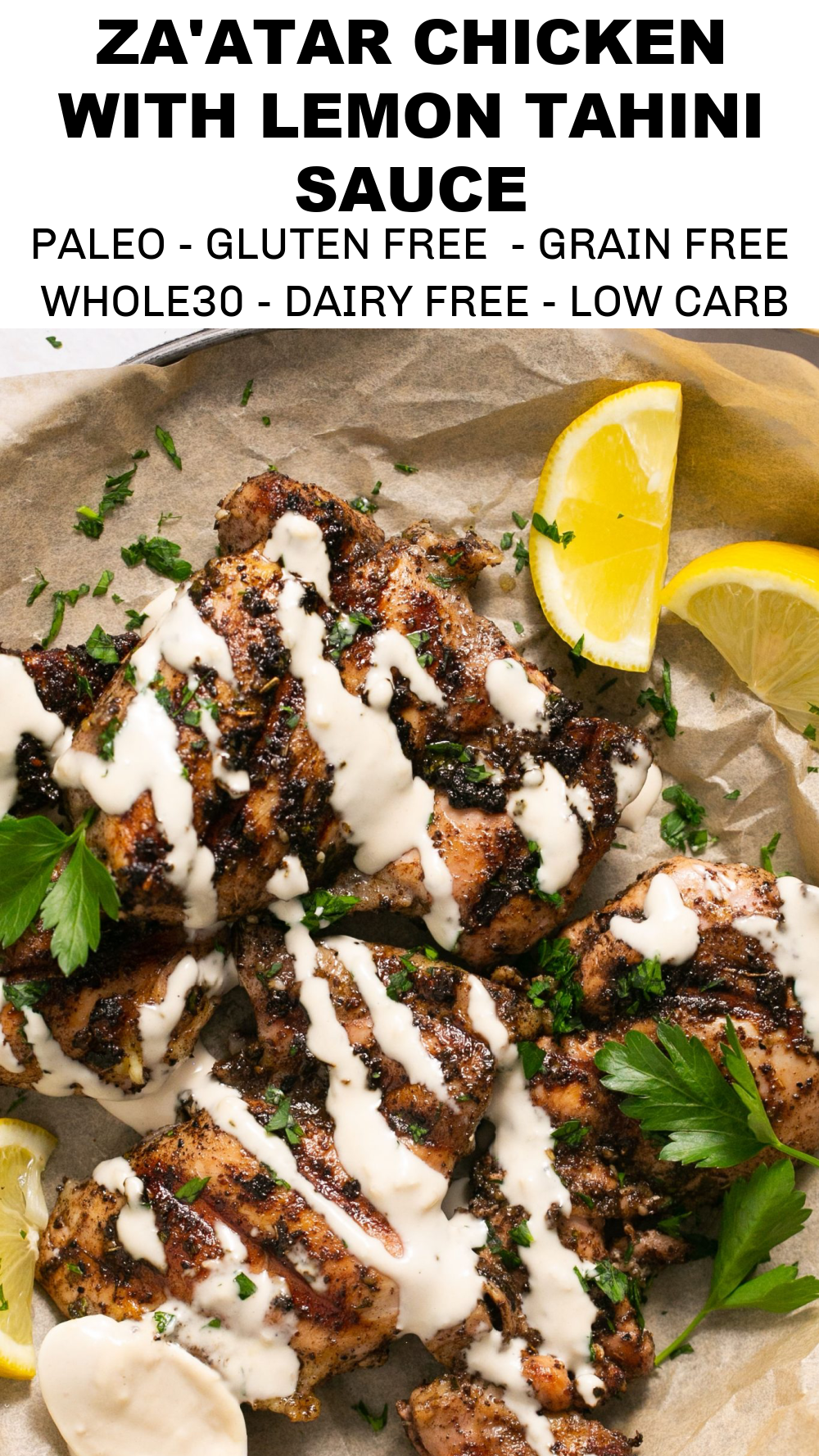 Za'atar Chicken with Lemon Tahini Sauce