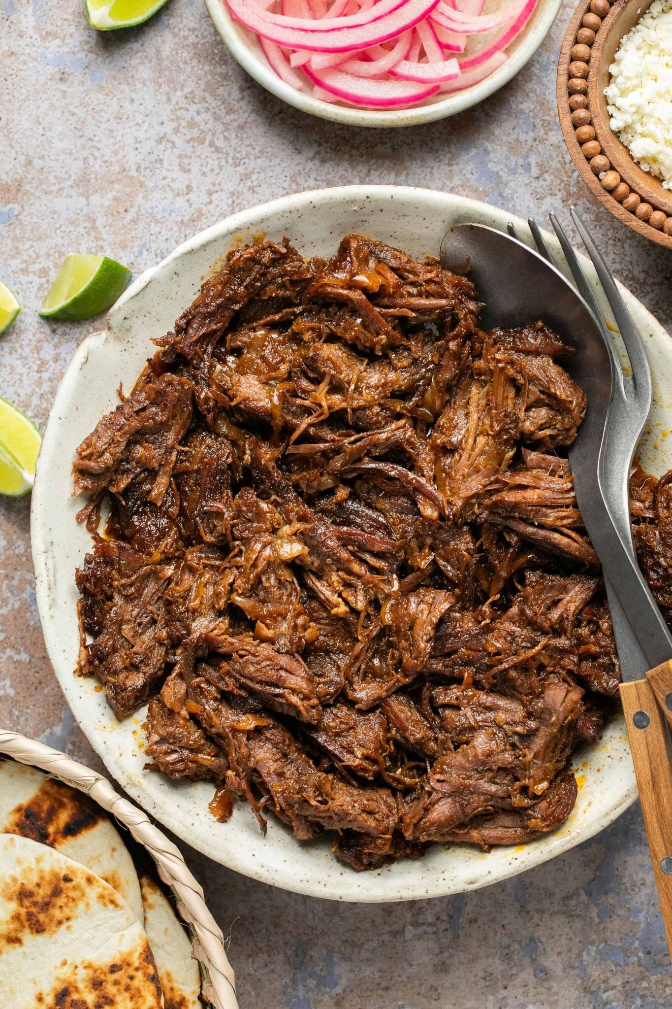 Shredded Beef Tacos with Chipotle Honey Sauce | Every Last Bite Shredded Beef Tacos