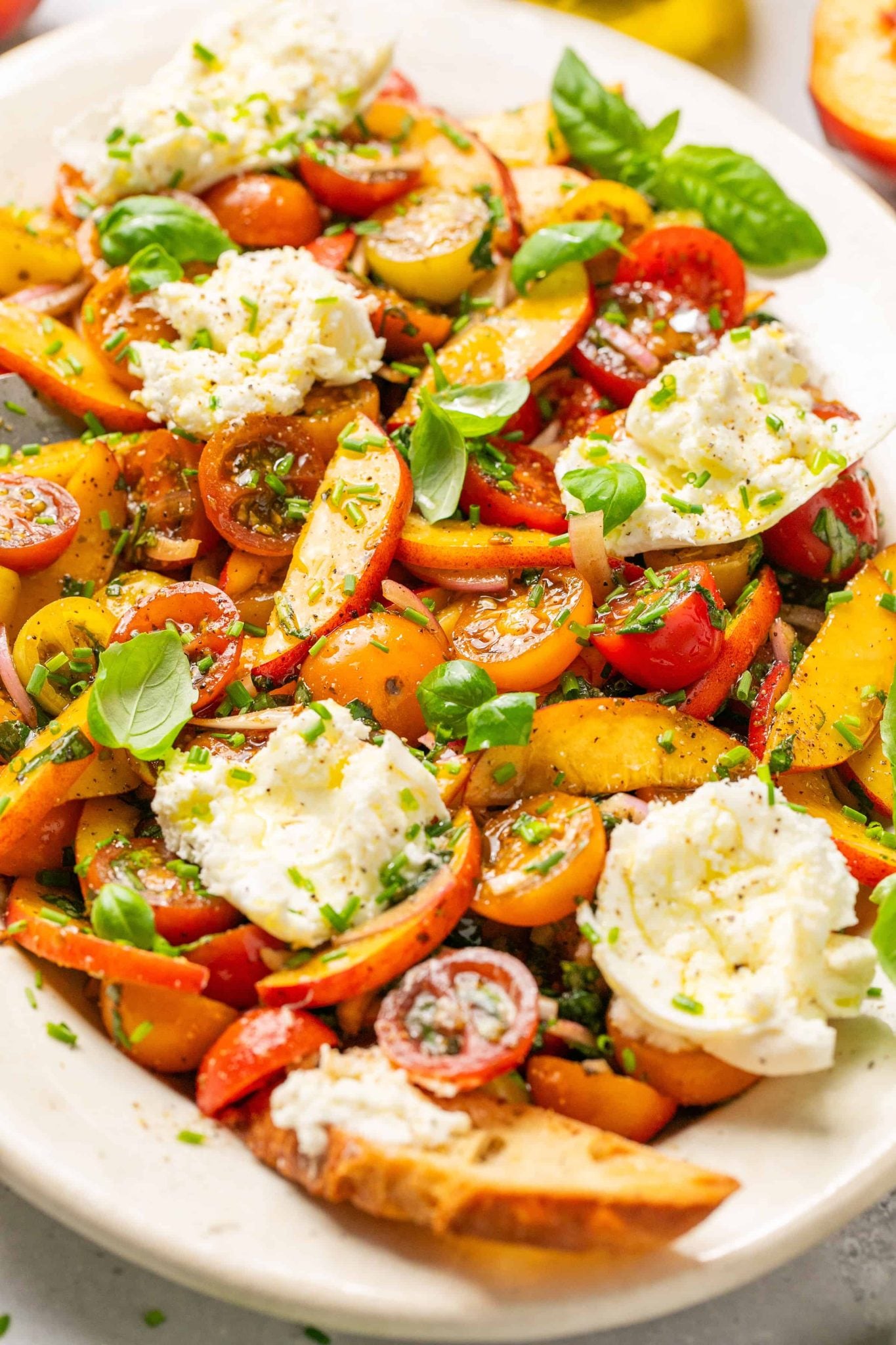 Burrata and Peach Salad | Every Last Bite Burrata and Peach Salad
