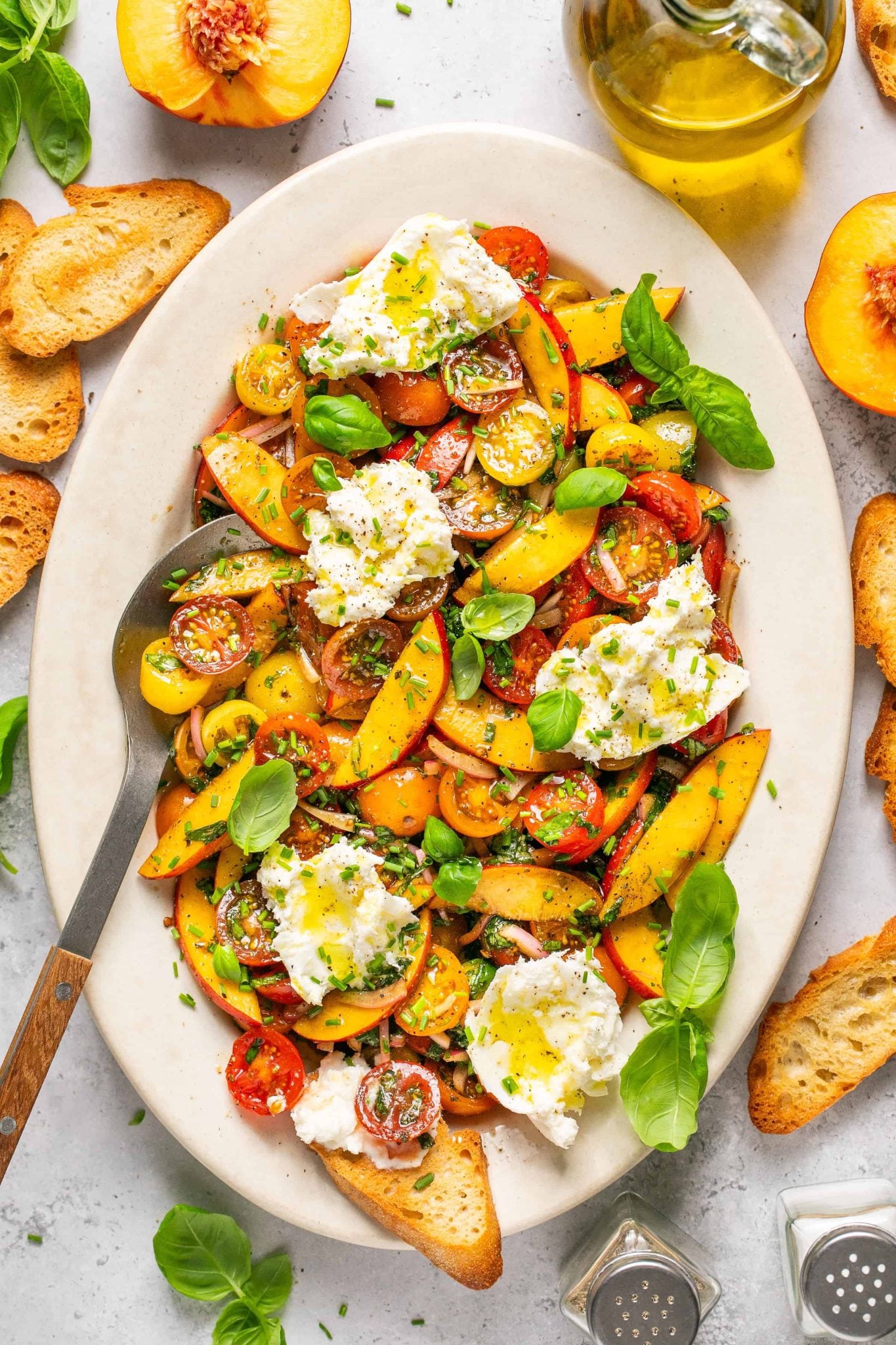 Burrata and Peach Salad | Every Last Bite Burrata and Peach Salad