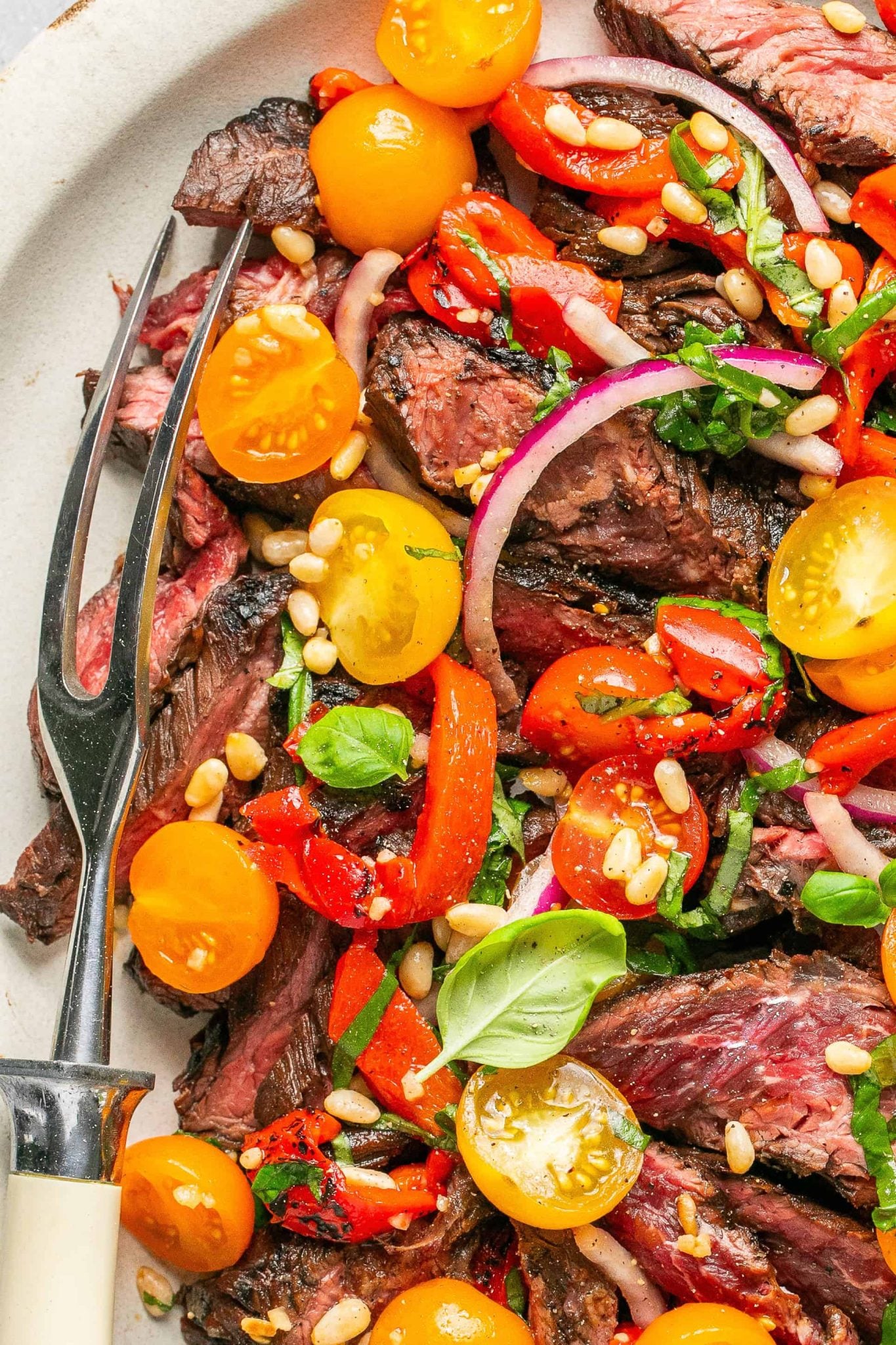 Grilled Hanger Steak with Tomato Salad | Every Last Bite Grilled Hanger Steak with Tomato Salad