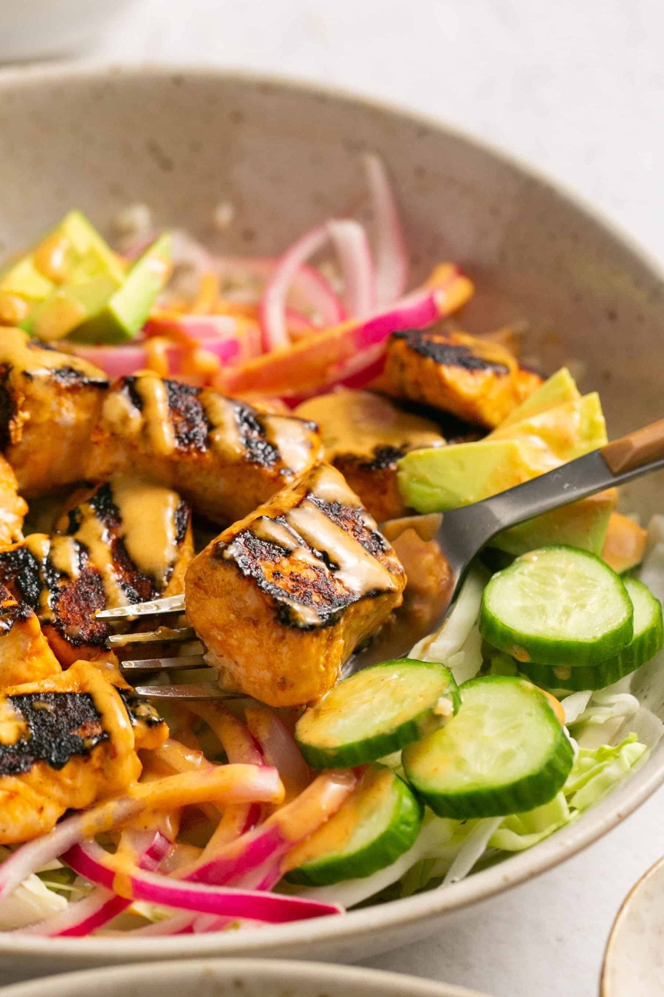 Salmon Bowls with Honey Lime Chipotle Sauce | Every Last Bite Salmon Bowls with Honey Lime Chipotle Sauce