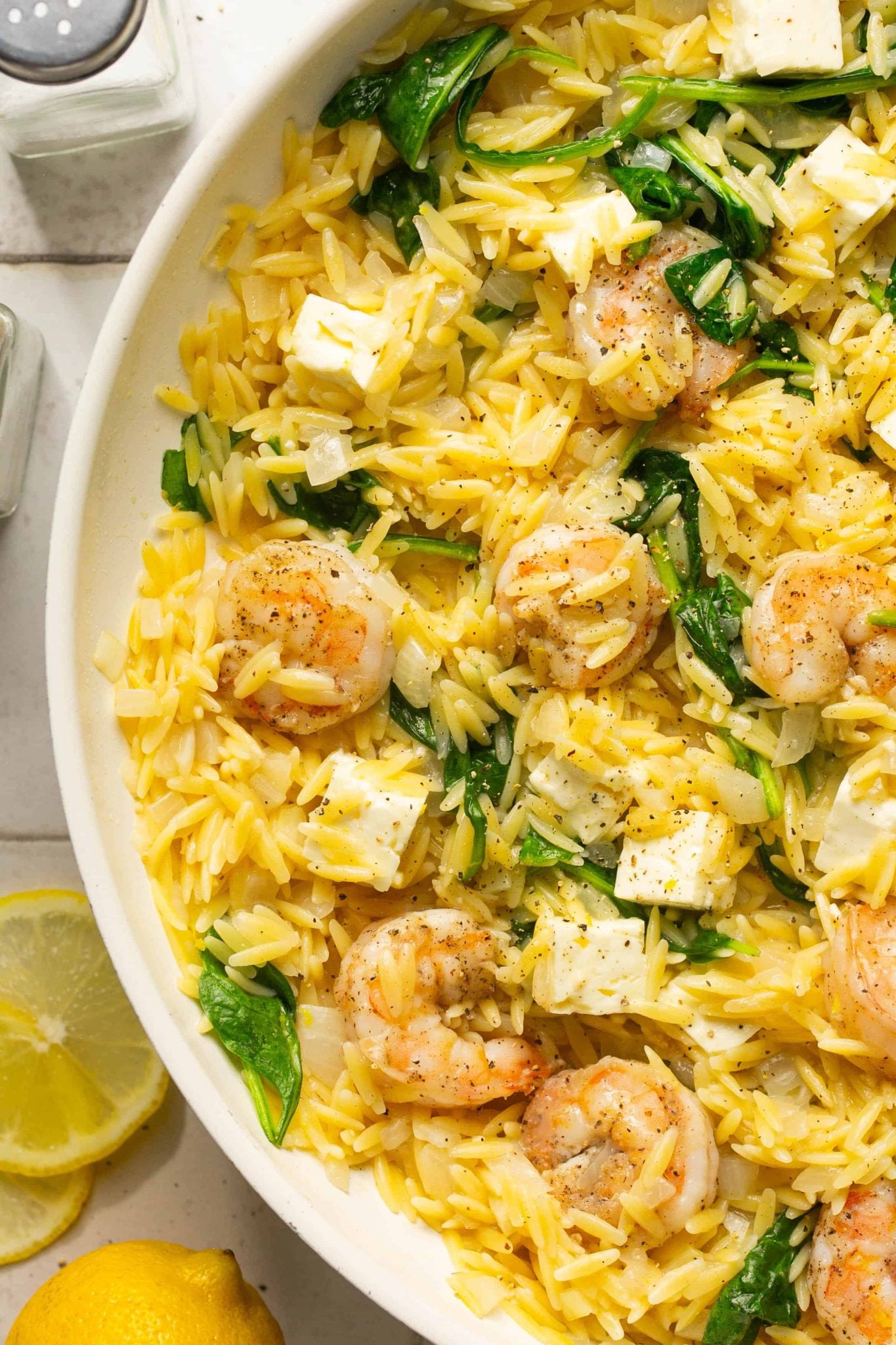 Lemon Roso Lemon Orzo with Shrimp & Feta (An Easy One Pot Meal)
