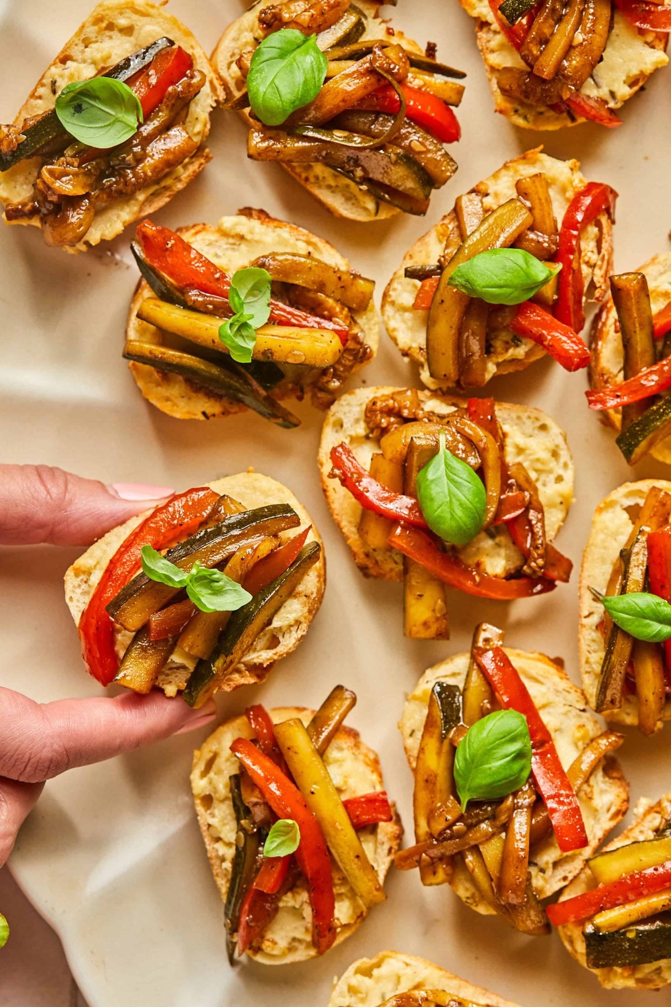 Balsamic Vegetable Crostini | Every Last Bite Balsamic Vegetable Crostini