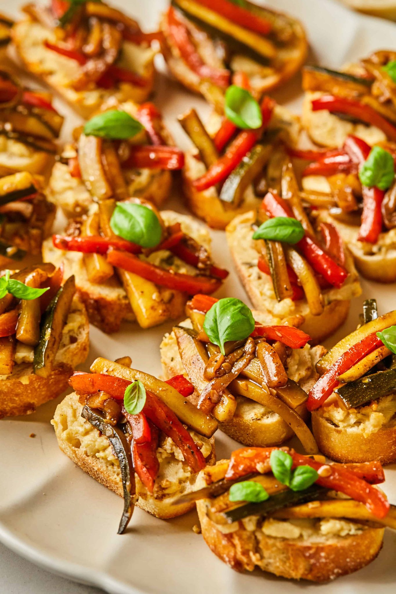 Balsamic Zucchini & Pepper Crostini