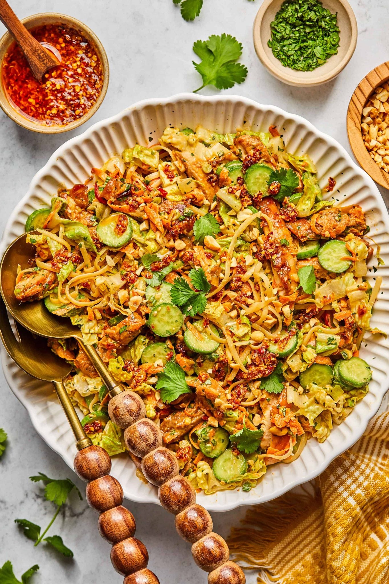 Chicken Asian Noodle Salad with Peanut Dressing Asian Noodle Salad