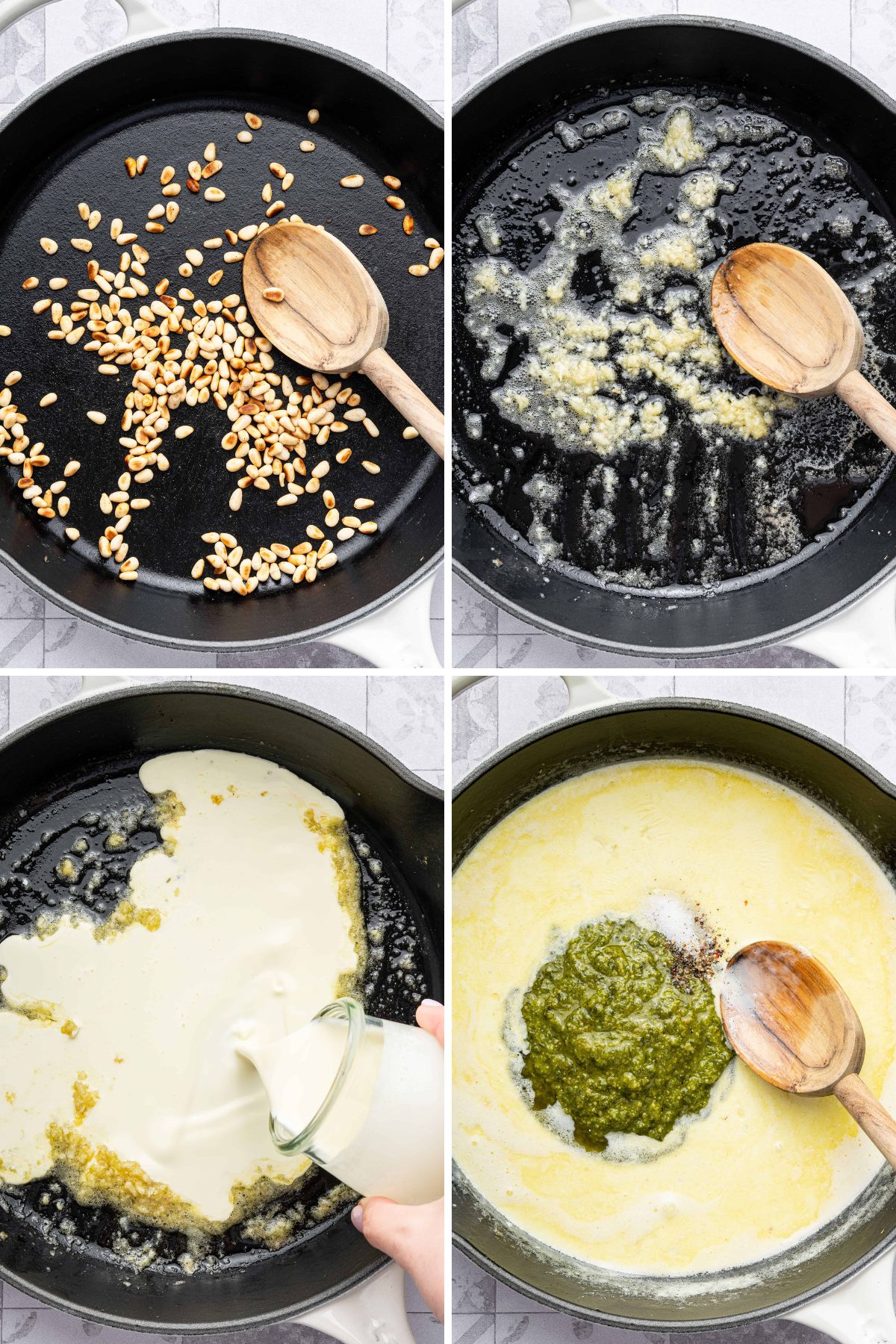Creamy Pesto Gnocchi | Every Last Bite Toasted pine nuts and sauce