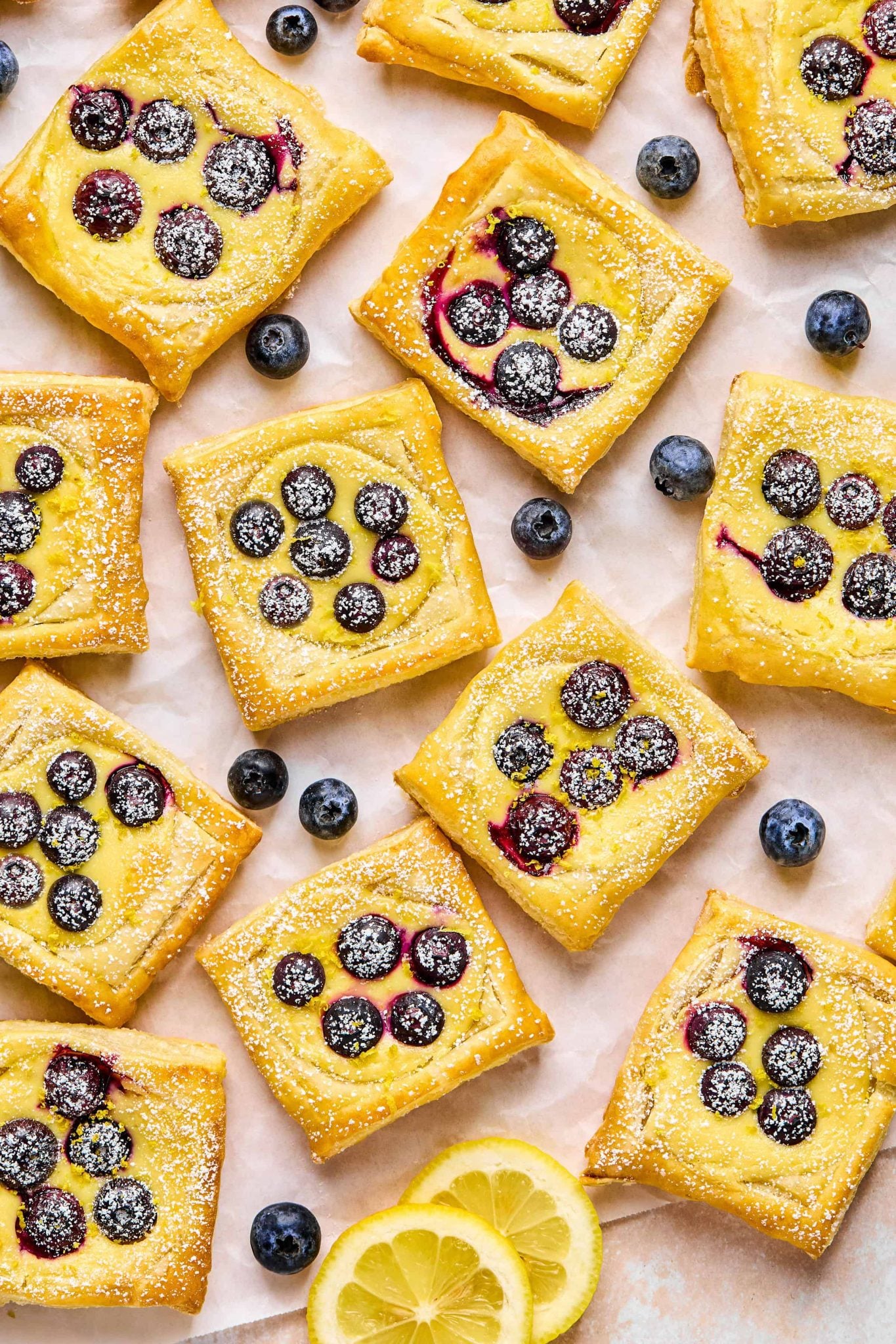 Blueberry & Lemon Cream Cheese Puff Pastry Squares