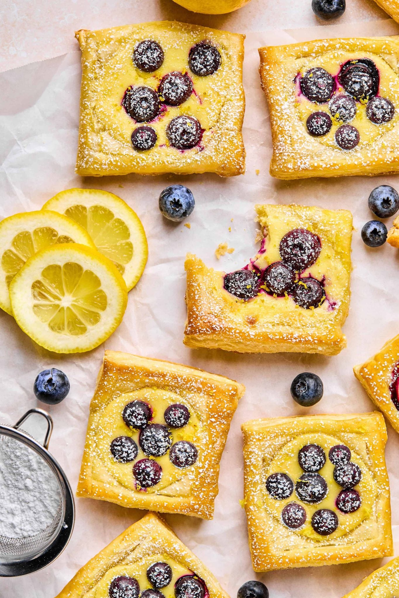 Blueberry & Lemon Cream Cheese Puff Pastry Squares