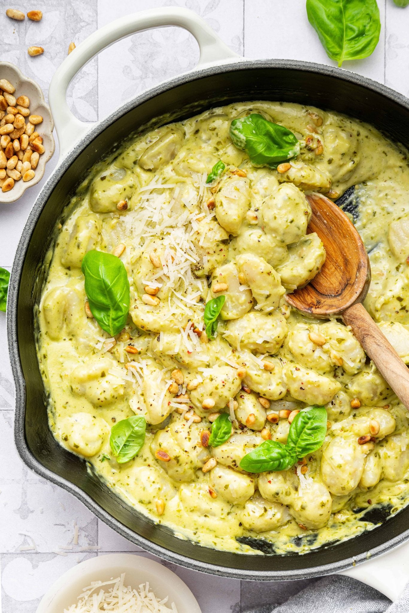 Creamy Pesto Gnocchi | Every Last Bite Creamy Pesto Gnocchi