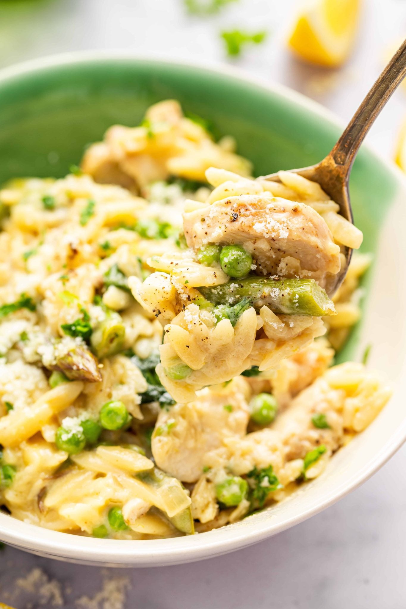 Lemon Chicken Orzo Pasta | Every Last Bite Lemon Chicken Orzo Pasta