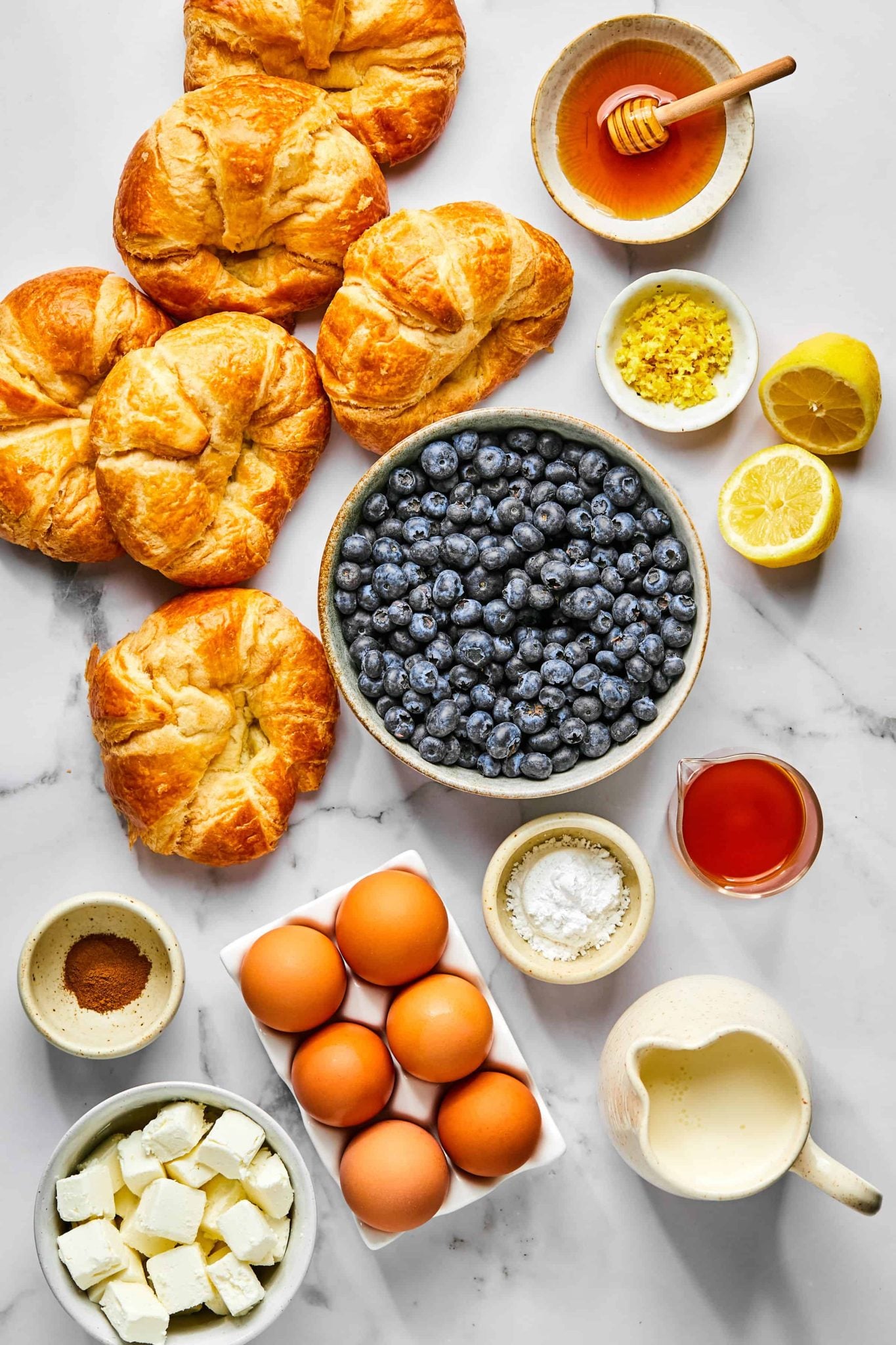 Blueberry Cream Cheese Croissant Casserole | Every Last Bite Ingredients