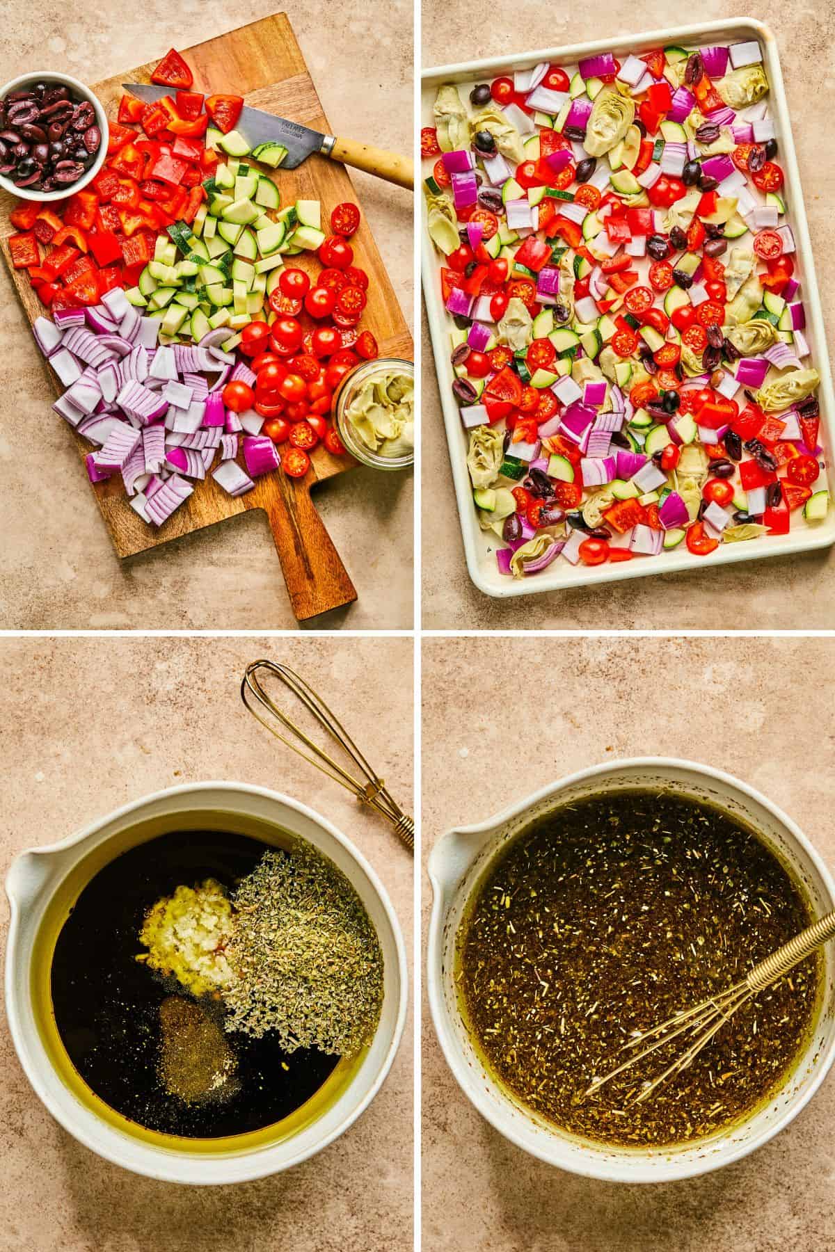 roasted veggies and make dressing