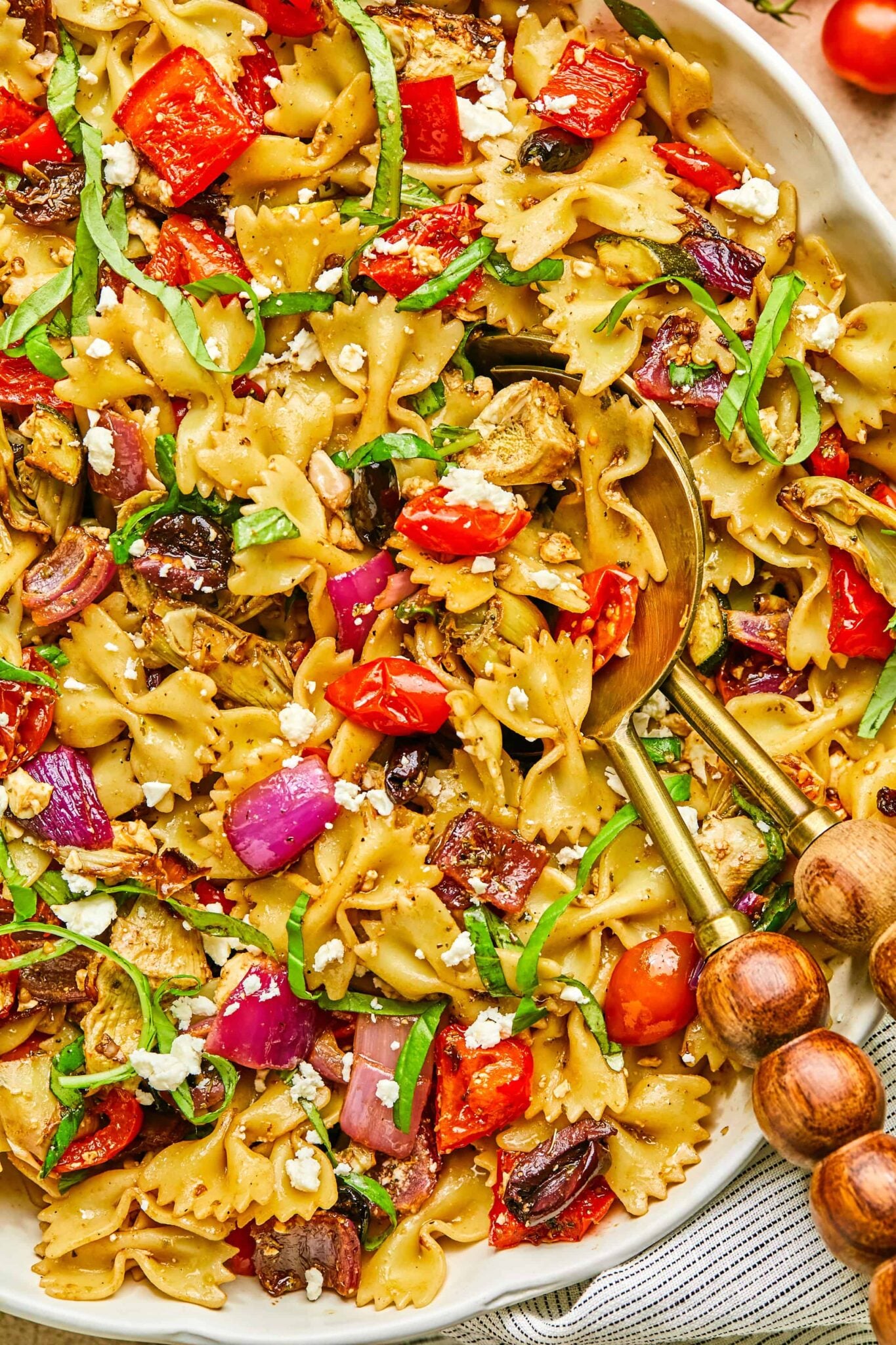 Greek Roasted Vegetable Pasta Salad