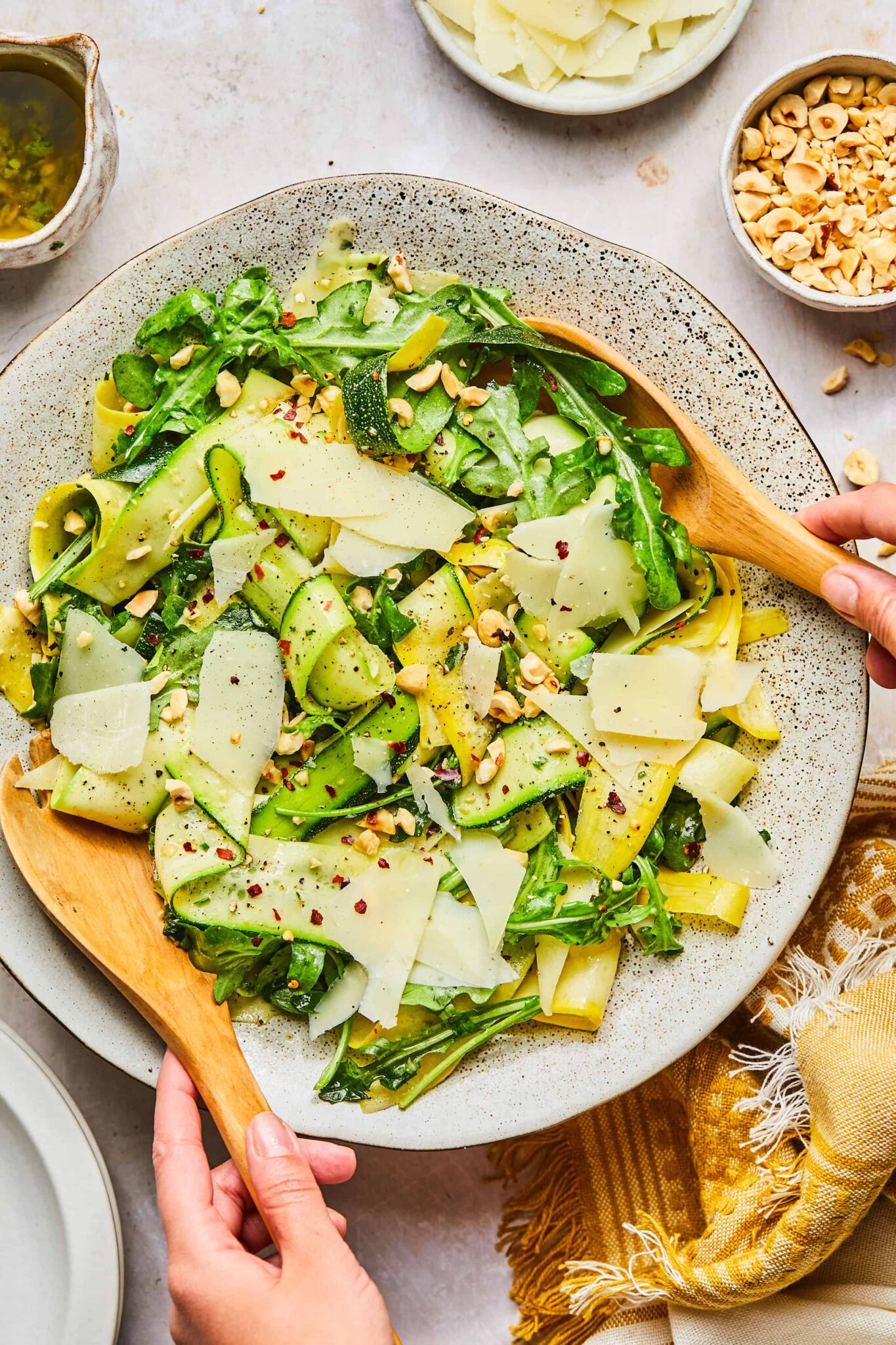 Shaved Zucchini Salad with Hazelnuts (A Light Fresh Dish)