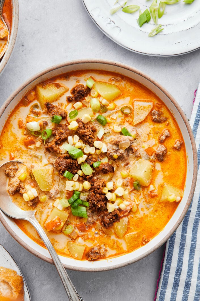 Corn, Chorizo and Potato Chowder