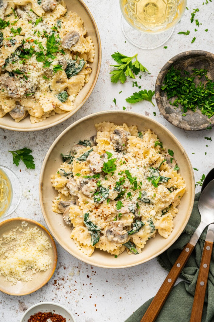Spinach and Mushroom Pasta