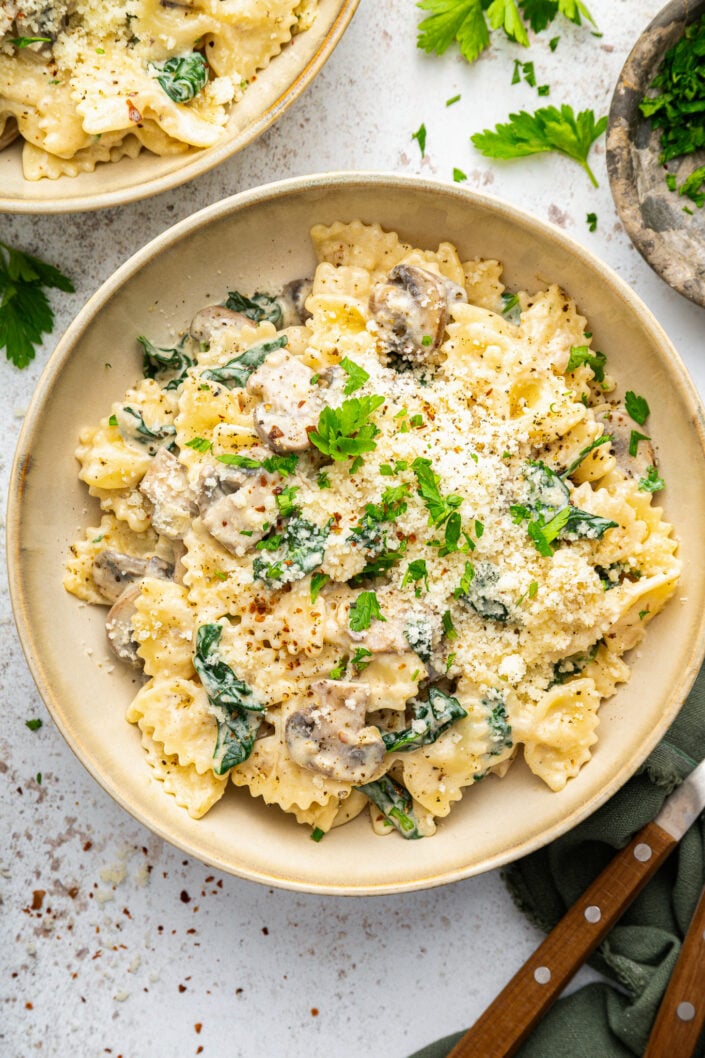 Spinach and Mushroom Pasta