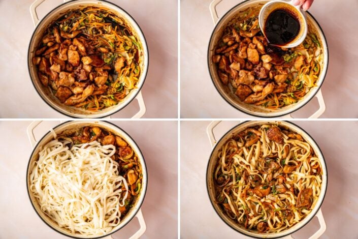 Making teriyaki Noodles