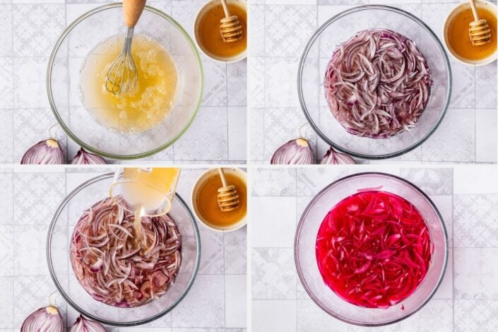 making pickled red onions