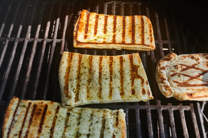 grilling the bread